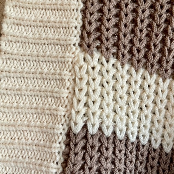 SONOMA, OVERSIZED CABLE KNIT, CARDIGAN SWEATER. WIDE, HORIZONTAL STRIPE. SIZE M - Picture 4 of 5